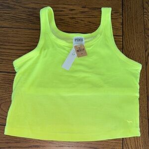 Neon Yellow Tank Top with Built in Bra